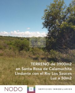 1223 01 Terreno de 3.900 m2 en Santa Rosa de Calamuchita / 1223