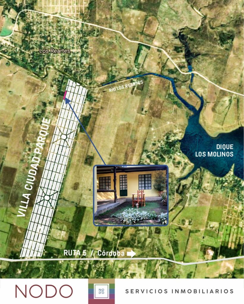 1225 10 Complejo de cabañas a 2 cuadras del Río Los Reartes / 1225